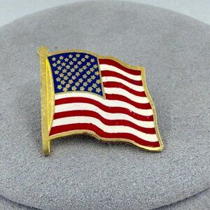 American Flag USA Vintage Tie Tack Lapel Pin Waving Old Glory Stars Stripes